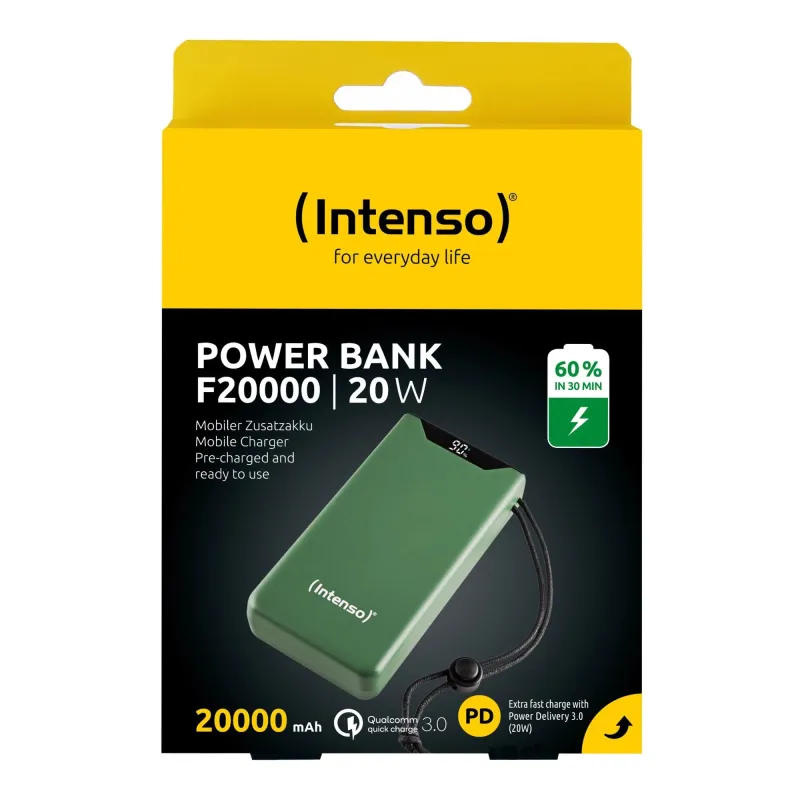 Power bank usb 20000mah qc3.0-green f20000 7332057 intenso