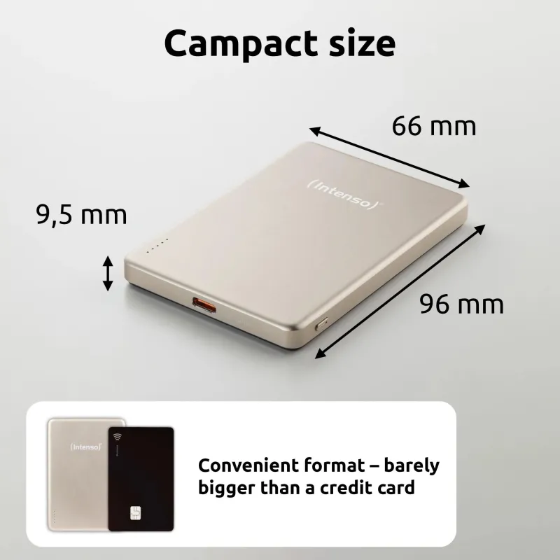 Power bank usb 5000mah mag-champagne 7344021 intenso