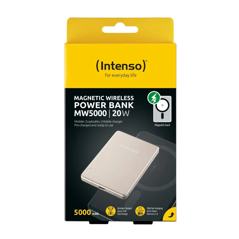 Power bank usb 5000mah mag-champagne 7344021 intenso