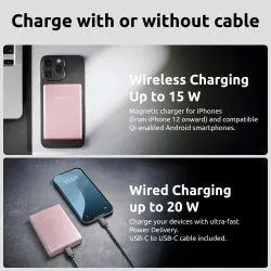 Power bank usb 10000mah mag-rose 7344033 intenso