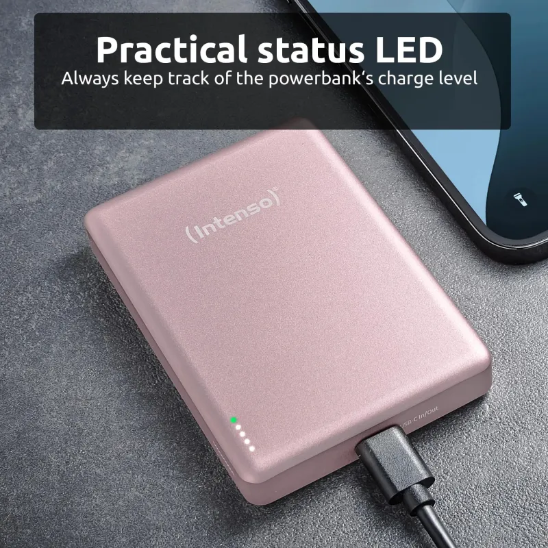 Power bank usb 10000mah mag-rose 7344033 intenso