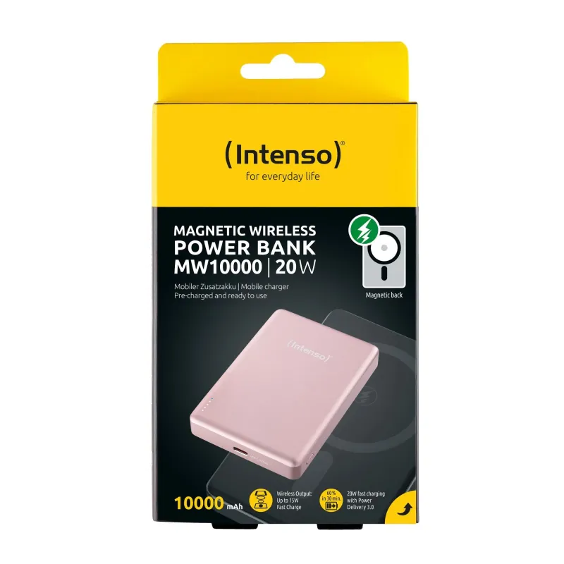 Power bank usb 10000mah mag-rose 7344033 intenso