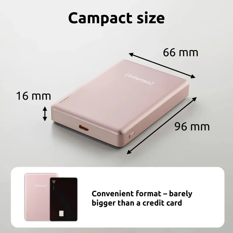Power bank usb 10000mah mag-rose 7344033 intenso