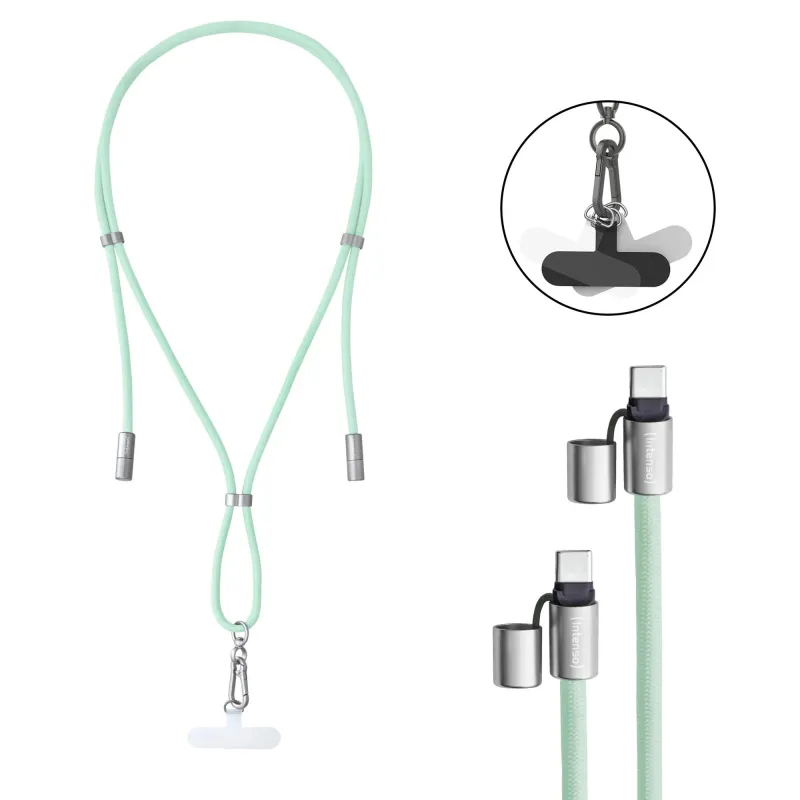 Cable usb-c to usb-c 1.65m-lanyard green 7991007 intenso