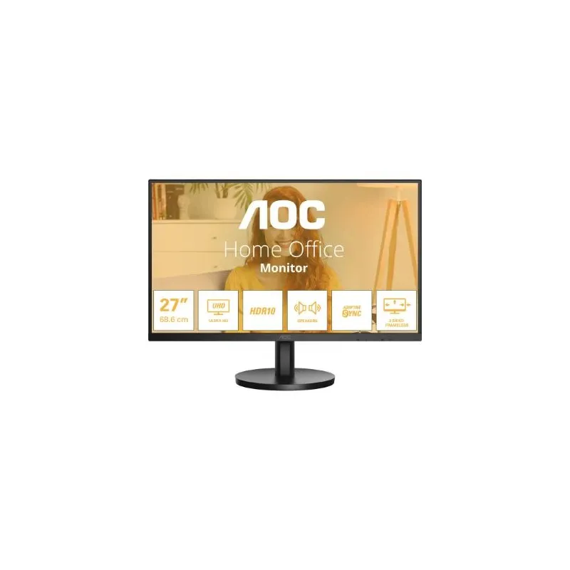 AOC U27B3A - 27  - IPS - UHD - 16:9 - 60 Hz - 4 ms - 3840 x 2160 pixels - 350 cd-m² - HDMI ports quantity 2
