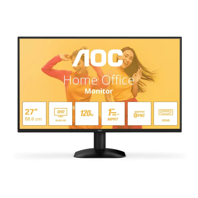 LCD Monitor-AOC-27 -2560 x 1440 pixels-Quad HD-Native aspect ratio 16:9-LED-Flat-Q27B35S3