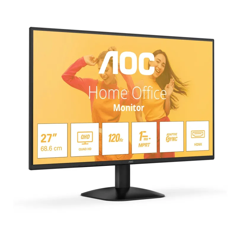 LCD Monitor-AOC-27 -2560 x 1440 pixels-Quad HD-Native aspect ratio 16:9-LED-Flat-Q27B35S3