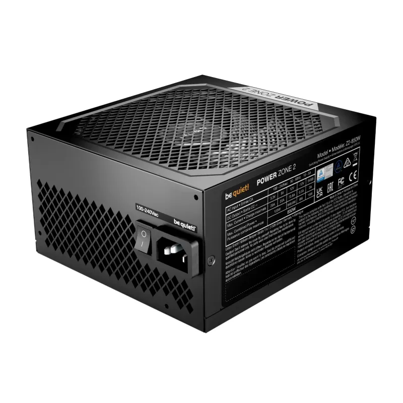 Power Supply-BE QUIET-POWER ZONE 2-850 Watts-Peak Power 920 Watts-Efficiency 80 PLUS PLATINIUM-MTBF 100000 hours-BP007EU