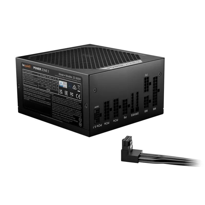 Power Supply-BE QUIET-POWER ZONE 2-850 Watts-Peak Power 920 Watts-Efficiency 80 PLUS PLATINIUM-MTBF 100000 hours-BP007EU