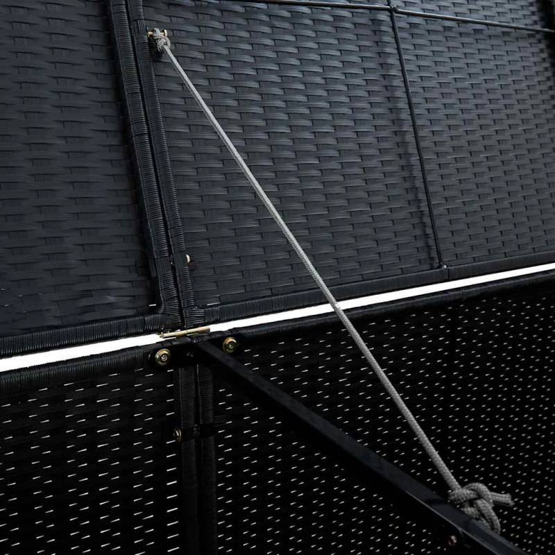 vidaXL divdaļīga nojume atkritumu konteineram, 148x80x111 cm, melna