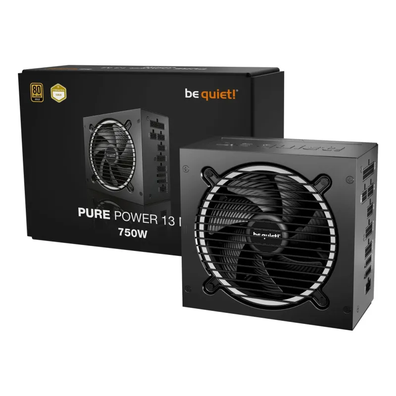Power Supply-BE QUIET-Pure Power 12-750 Watts-Peak Power 820 Watts-Efficiency 80 PLUS GOLD-PFC Active-MTBF 100000 hours-BP026EU