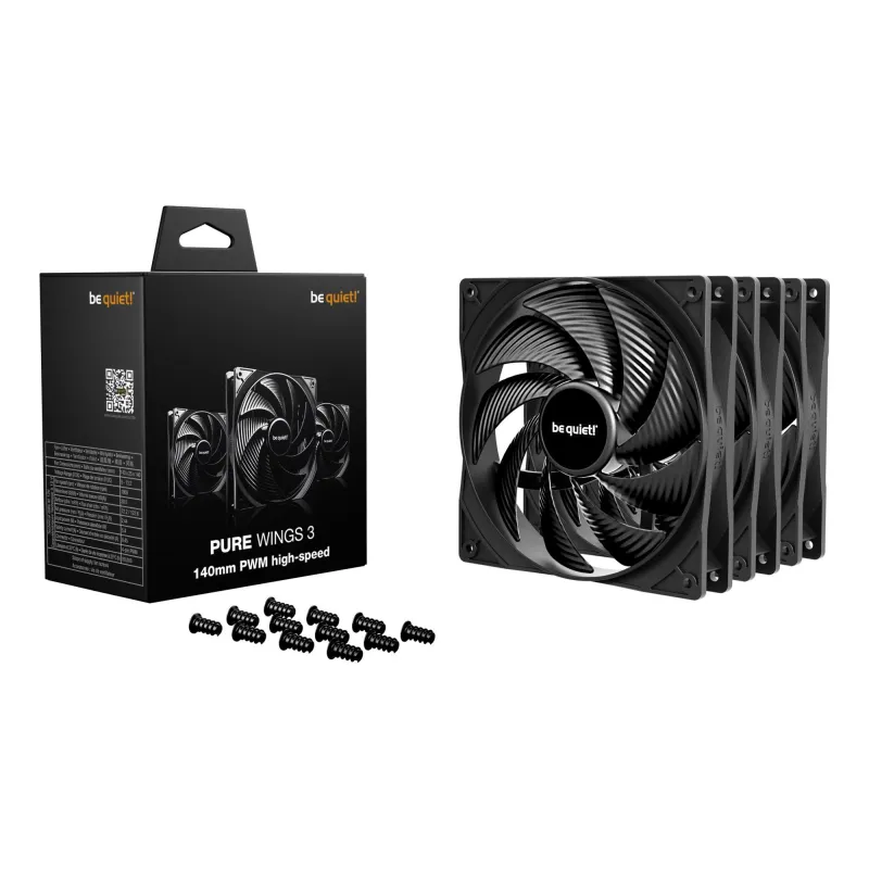 Case fan 140mm pure wings 3-pwm hs 3pack bl138 be quiet