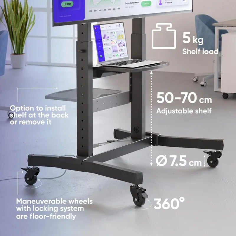 Tv set acc mobile stand-50-100 black ts1991-b onkron