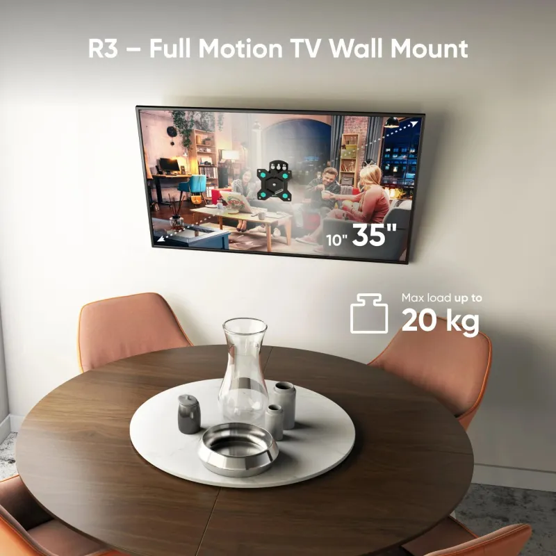 Tv set acc wall mount -10-35-black r3-b onkron
