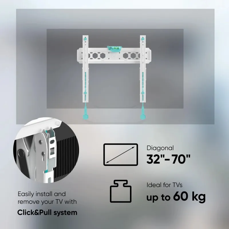 Tv set acc wall mount -32-70-white tm5-w onkron