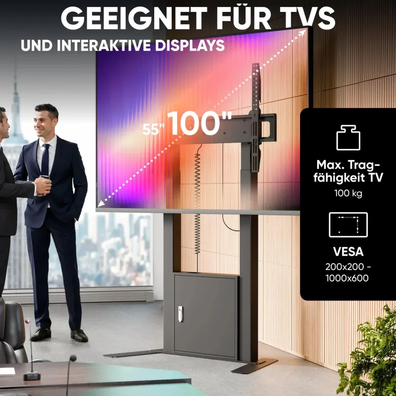 Tv set acc floor stand -55-100-black fpro2l-40-b onkron