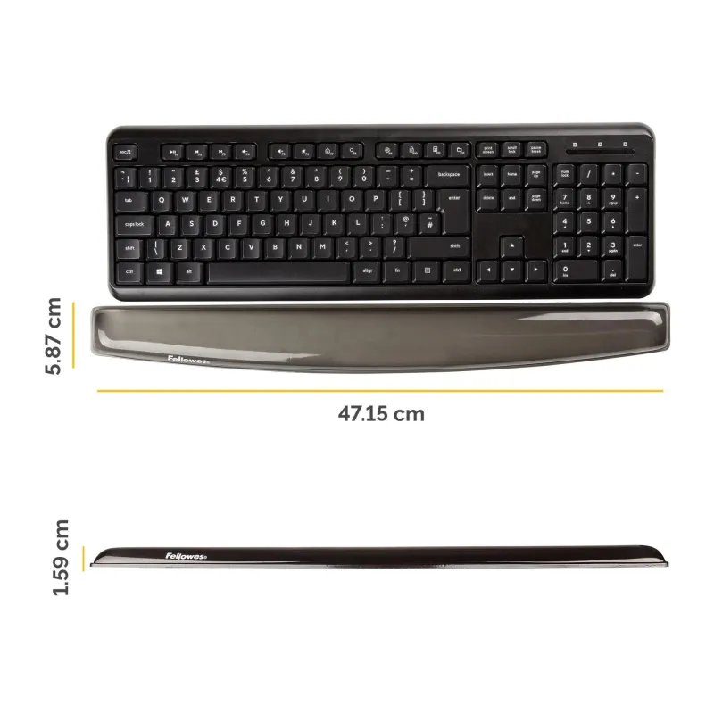 Keyboard acc wrist support-crystals gel 9112201 fellowes