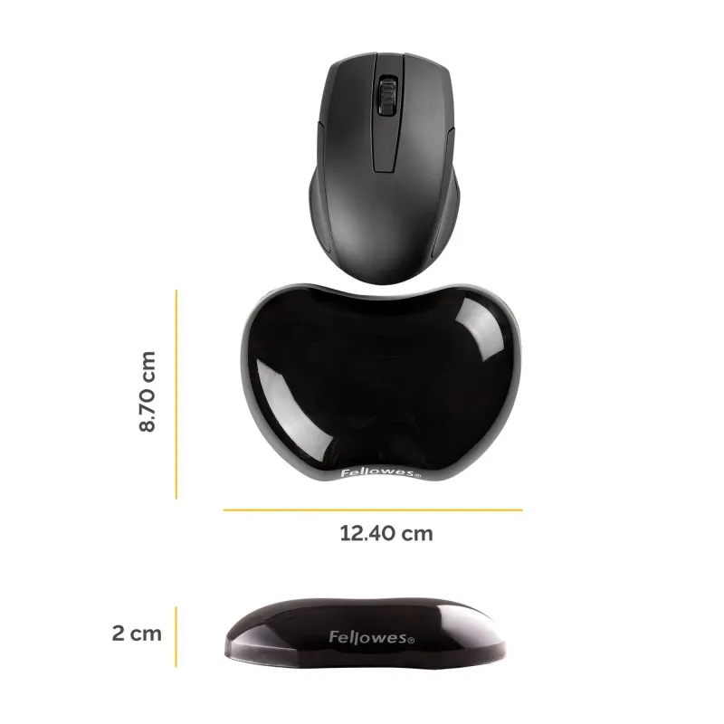 Mouse pad wrist support-black 9112301 fellowes