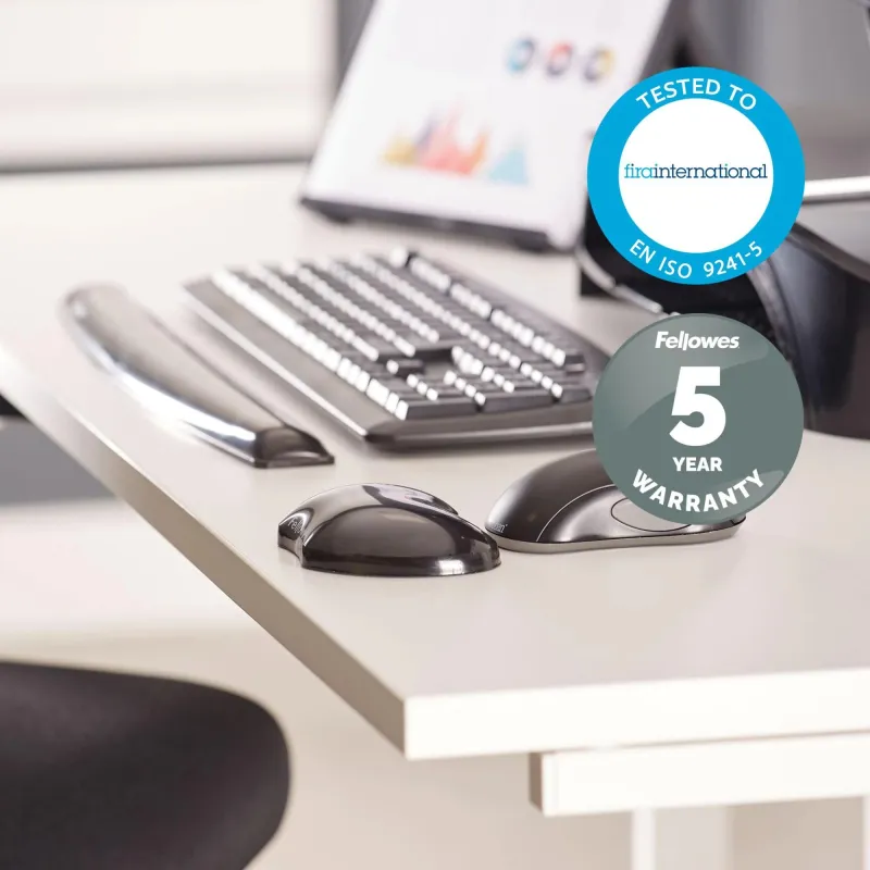 Mouse pad wrist support-black 9112301 fellowes