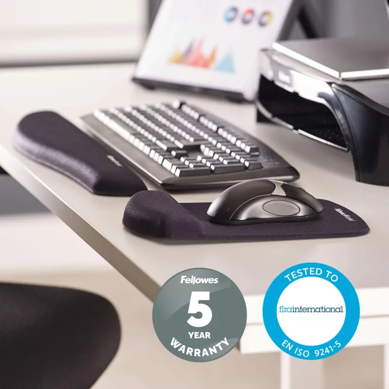Keyboard acc wrist support-black 9252103 fellowes