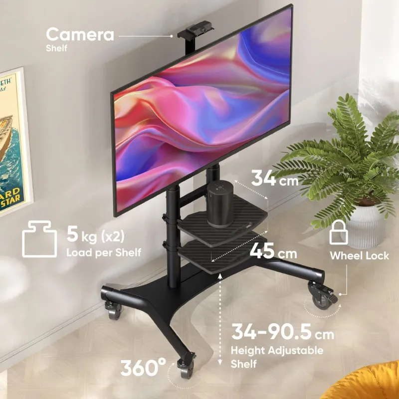 Tv set acc mobile stand-50-86-black ts1881-b onkron