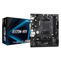 ASRock - A520M-HDV - Processor family AMD - Processor socket AM4 - DDR4 DIMM - Memory slots 2 - Supported hard disk drive
