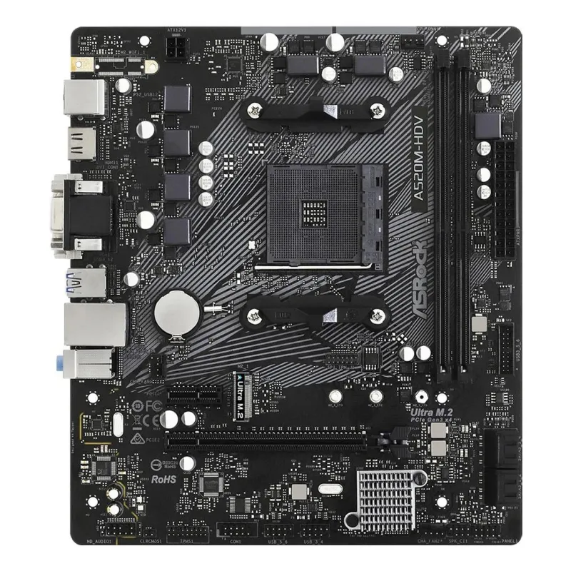 ASRock - A520M-HDV - Processor family AMD - Processor socket AM4 - DDR4 DIMM - Memory slots 2 - Supported hard disk drive