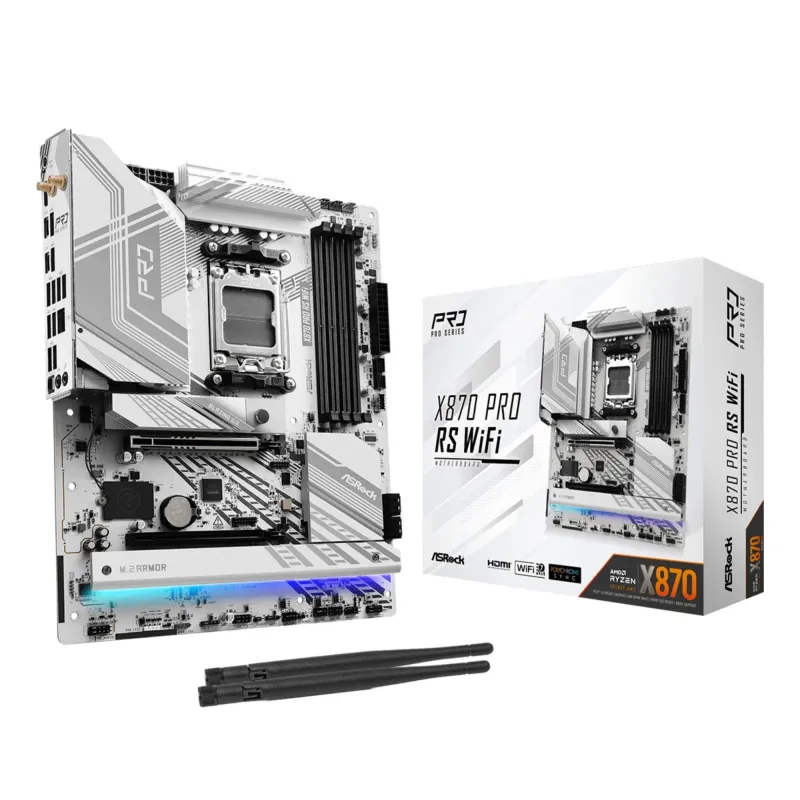 Mainboard-ASROCK-AMD X870-SAM5-ATX-Memory DDR5-Memory slots 4-1xPCI-Express 4.0 16x-1xPCI-Express 5.0 16x-4xM.2-1xHDMI-6xUSB