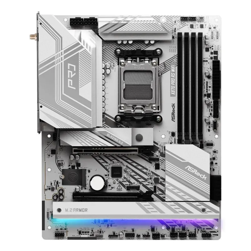 Mainboard-ASROCK-AMD X870-SAM5-ATX-Memory DDR5-Memory slots 4-1xPCI-Express 4.0 16x-1xPCI-Express 5.0 16x-4xM.2-1xHDMI-6xUSB