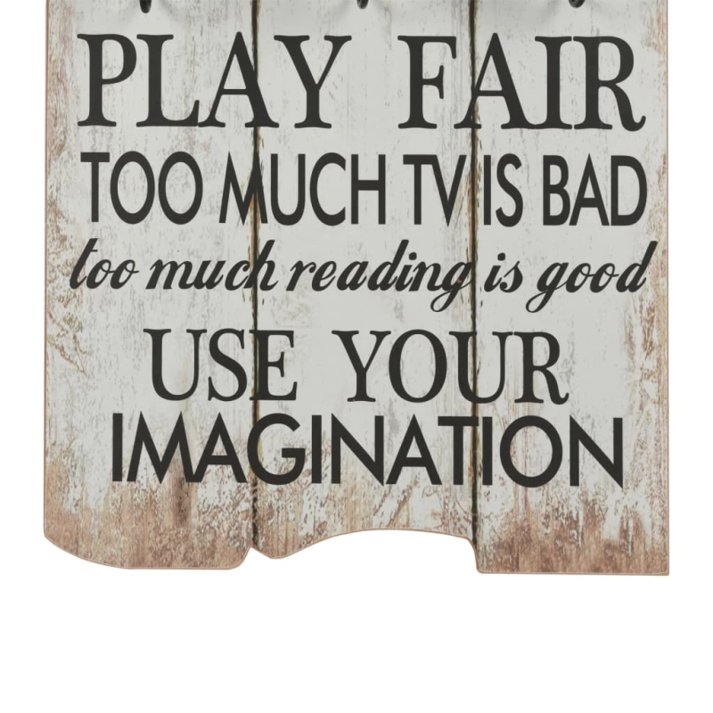 vidaXL drēbju pakaramais THANK YOU, 120x40 cm, 6 āķīši