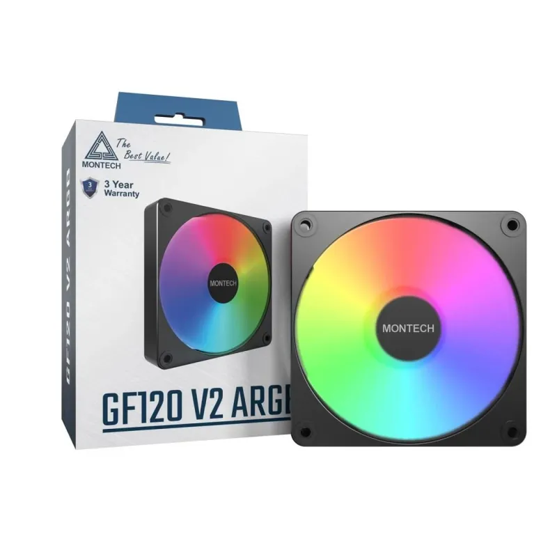 Case fan 120mm-gf120 v2 argb pwm ,b, montech