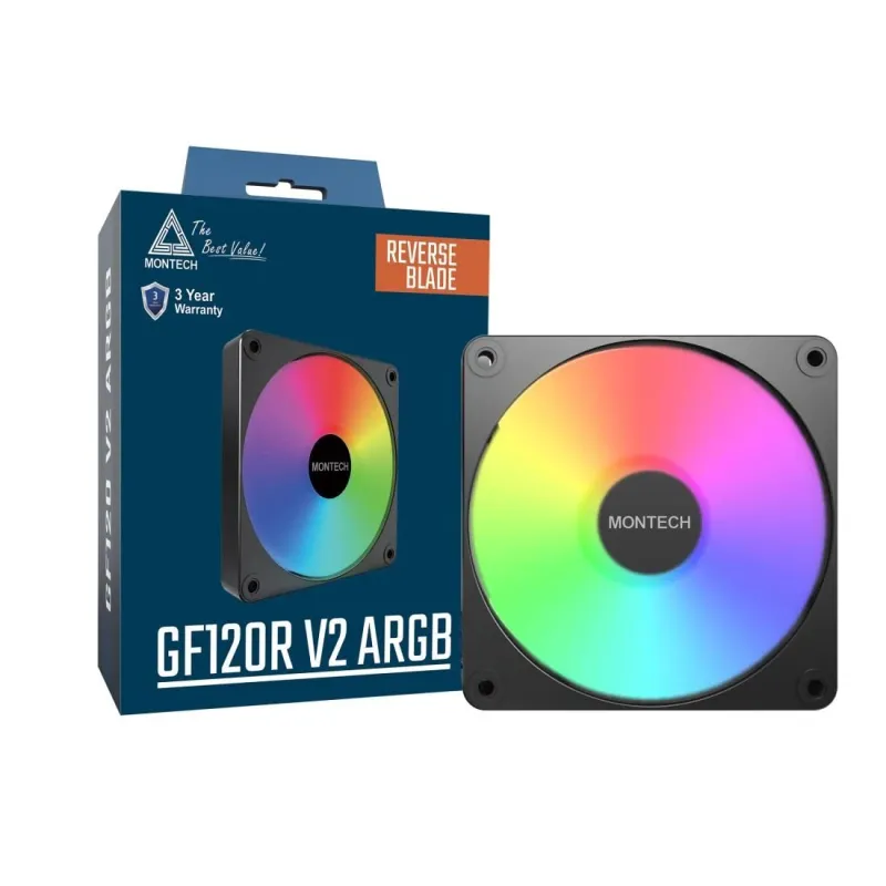 Case fan 120mm-gf120r v2 argb pwm ,b, montech