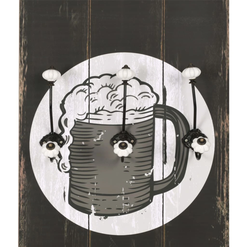 vidaXL sienas drēbju pakaramais, 120x40 cm, 6 āķīši