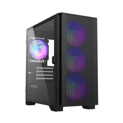 Case-MONTECH-AIR 100 ARGB-MidiTower-Case product features Transparent panel-Not included-MicroATX-MiniITX-Colour