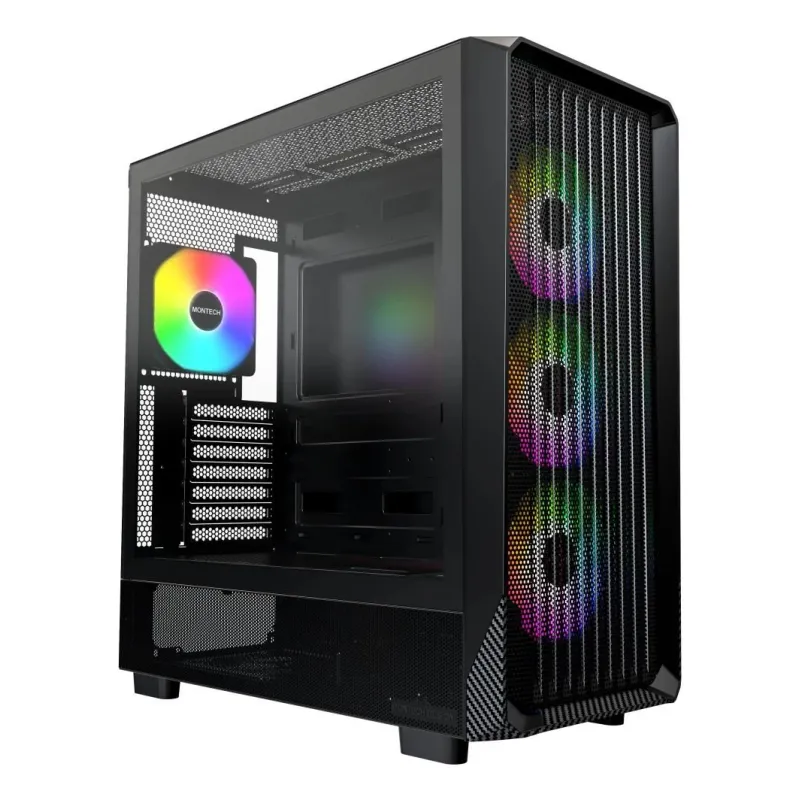 Case-MONTECH-X5-MidiTower-Case product features Transparent panel-Not included-Colour Black-X5,B,