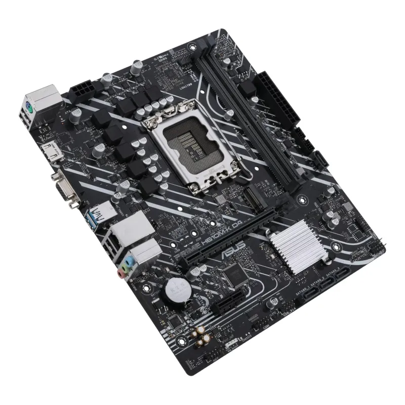 Mainboard-ASUS-Intel H610-LGA1700-MicroATX-Memory DDR4-Memory slots 2-1xPCI-Express 3.0 1x-1xPCI-Express 4.0 16x-1xM.2-1x15pin
