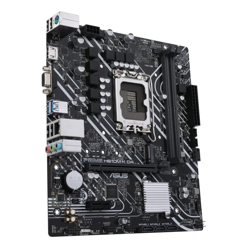 Mainboard-ASUS-Intel H610-LGA1700-MicroATX-Memory DDR4-Memory slots 2-1xPCI-Express 3.0 1x-1xPCI-Express 4.0 16x-1xM.2-1x15pin