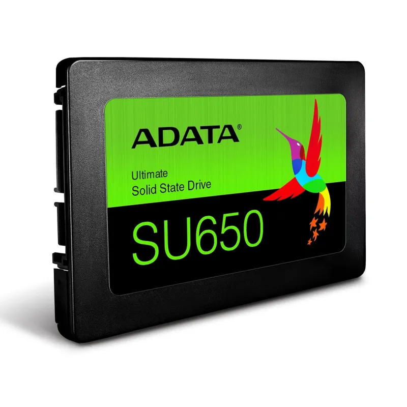 SSD-ADATA-SU650-256GB-SATA 3.0-3D NAND-Write speed 450 MBytes-sec-Read speed 520 MBytes-sec-2,5-TBW 140 TB-MTBF 2000000