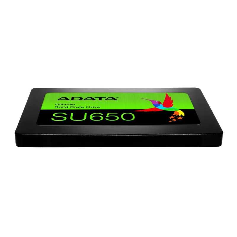 SSD-ADATA-SU650-256GB-SATA 3.0-3D NAND-Write speed 450 MBytes-sec-Read speed 520 MBytes-sec-2,5-TBW 140 TB-MTBF 2000000
