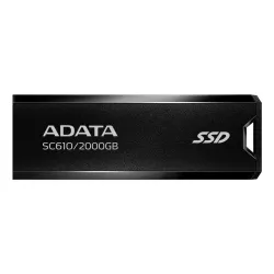 External SSD-ADATA-SC610-2TB-USB 3.2-Write speed 500 MBytes-sec-Read speed 550 MBytes-sec-SC610-2000G-CBK-RD