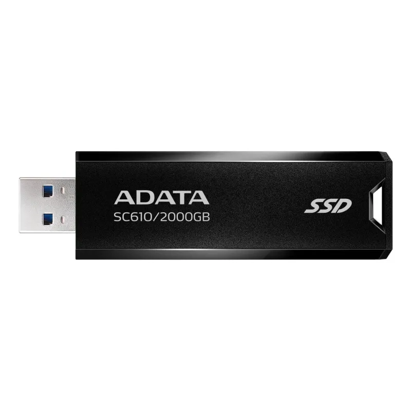 External SSD-ADATA-SC610-2TB-USB 3.2-Write speed 500 MBytes-sec-Read speed 550 MBytes-sec-SC610-2000G-CBK-RD