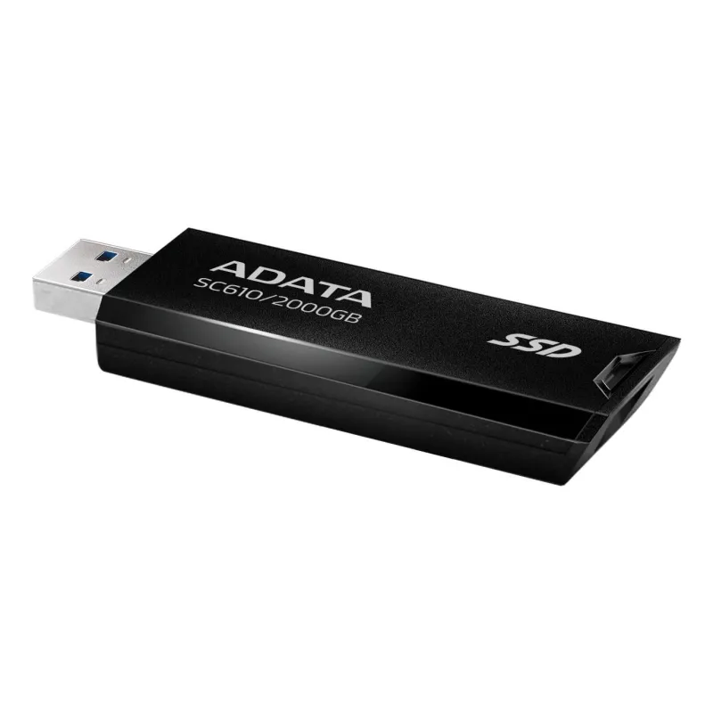 External SSD-ADATA-SC610-2TB-USB 3.2-Write speed 500 MBytes-sec-Read speed 550 MBytes-sec-SC610-2000G-CBK-RD