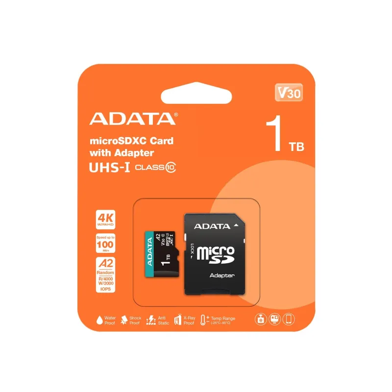 Memory micro sdxc 1tb w-ad.-ausdx1tui3v30sa2-ra1 adata