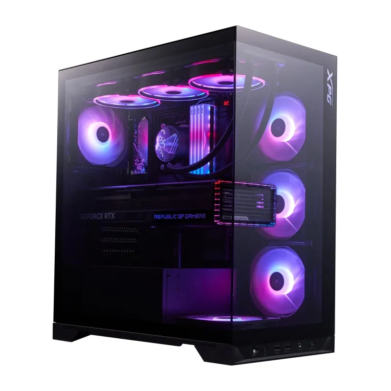 Case-ADATA-INVADER X BTF-MidiTower-Case product features Transparent panel-ATX-MicroATX-MiniITX-Colour Black-INVADERXBTFMT-BKCWW