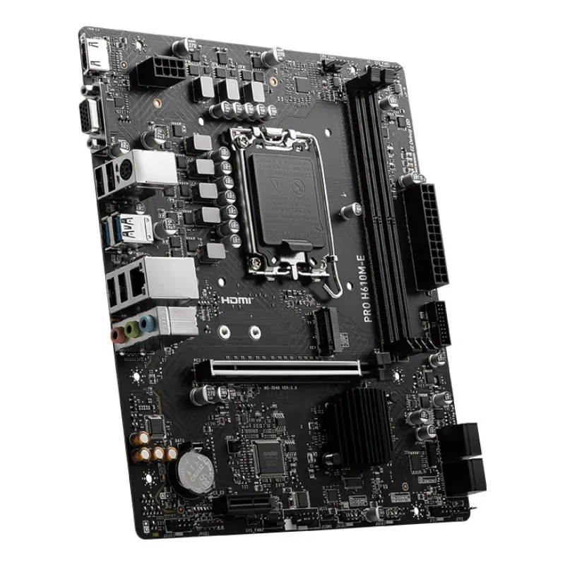 Mainboard-MSI-Intel H610-LGA1700-Micro-ATX-Memory DDR5-Memory slots 2-1xPCI-Express 1x-1xPCI-Express 16x-1xM.2-1x15pin