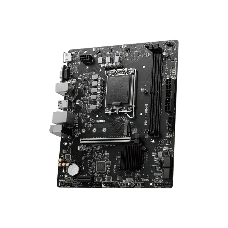 Mainboard-MSI-Intel H610-LGA1700-Micro-ATX-Memory DDR5-Memory slots 2-1xPCI-Express 1x-1xPCI-Express 16x-1xM.2-1x15pin