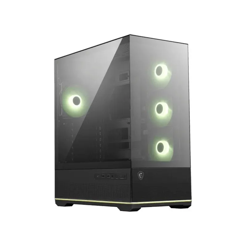 Case-MSI-MAG PANO 110R PZ-MidiTower-Case product features Transparent panel-Not included-Colour Black-MAGPANO110RPZ