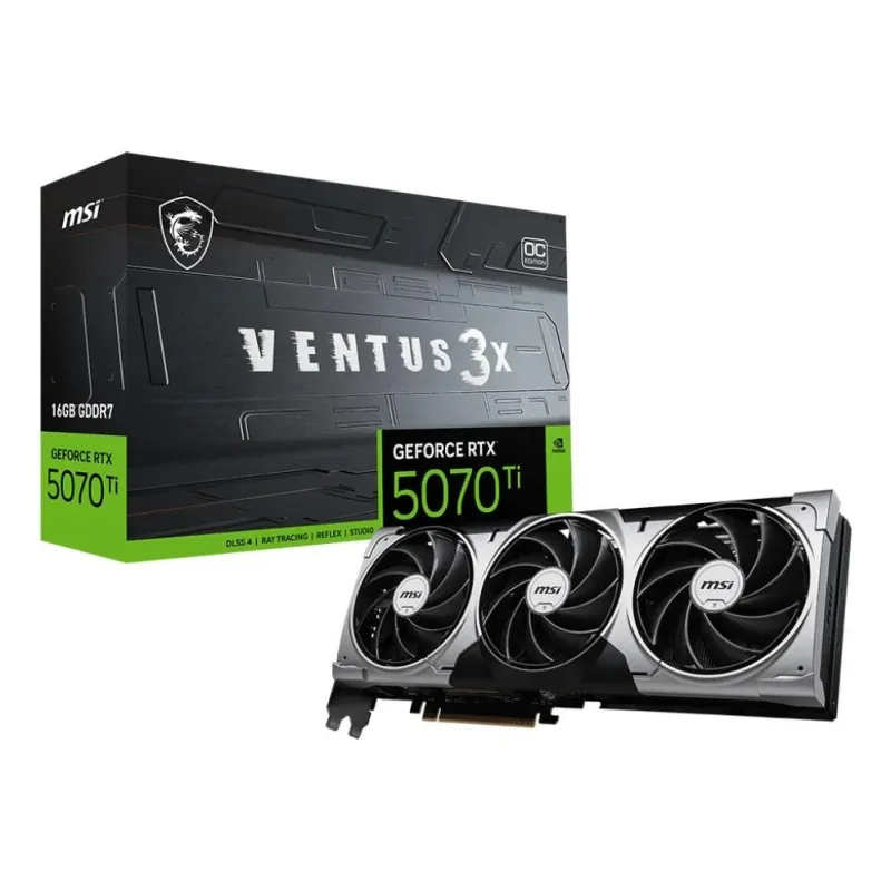 Graphics Card-MSI-NVIDIA GeForce RTX 5070 Ti-16 GB-GDDR7-256 bit-PCIE 5.0 16x-Triple slot