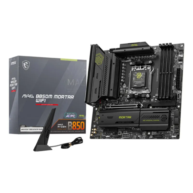 Mainboard-MSI-AMD B850-SAM5-Micro-ATX-Memory DDR5-Memory slots 4-1xPCI-Express 4.0 4x -1xPCI-Express 4.0 8x-1xPCI-Express 4.0