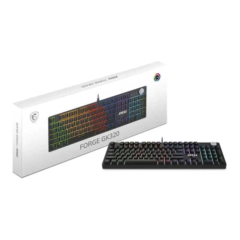 Keyboard gaming black us-forge gk310 red msi